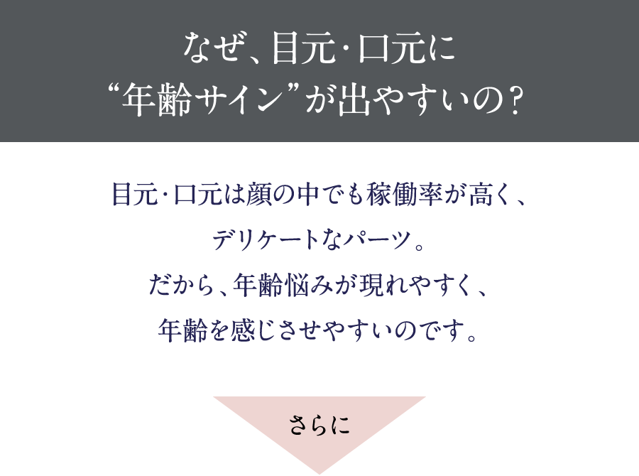 なぜ、目元・口元に“年齢サイン”が出やすいの? さらに